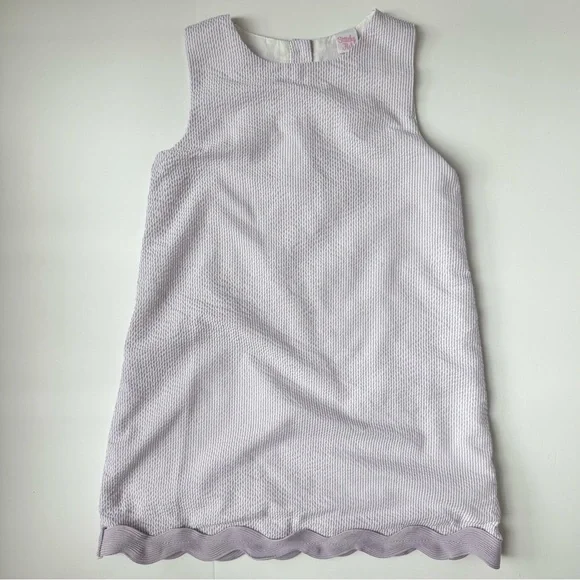 Stitchy Fish Rebecca Ric Rac Purple Seersucker Dress Girls Size 6 - Picture 2 of 5